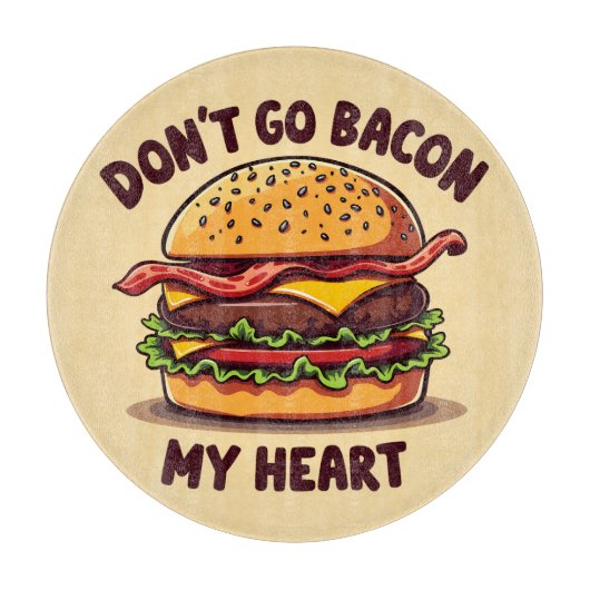 Grappig Eet Pun Bacon Liefhebber Cheeseburger Desi Snijplank (Voorkant)
