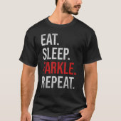 Grappig Eet Slaap Farkle Herhaal Dice Game Lover T-shirt (Voorkant)