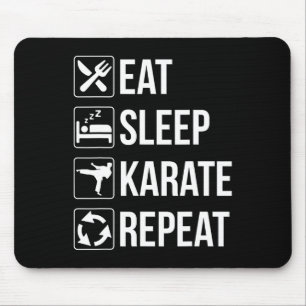 Grappig eet slaap karate herhalen 1 muismat