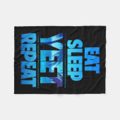 Grappig Eet Slaap Toch Herhaal  Fleece Deken (Voorkant (Horizontaal))