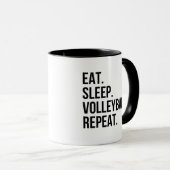 Grappig Eet Slaap Volleybal Herhaal Mok (Voorkant rechts)