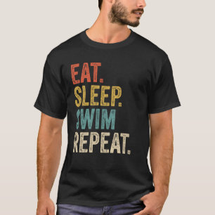 Grappig Eet Slaap Zwemmen Herhaal Zwemmen Zwemmen T-shirt