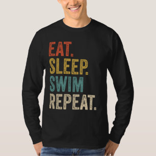 Grappig Eet Slaap Zwemmen Herhaal Zwemmen Zwemmen T-shirt