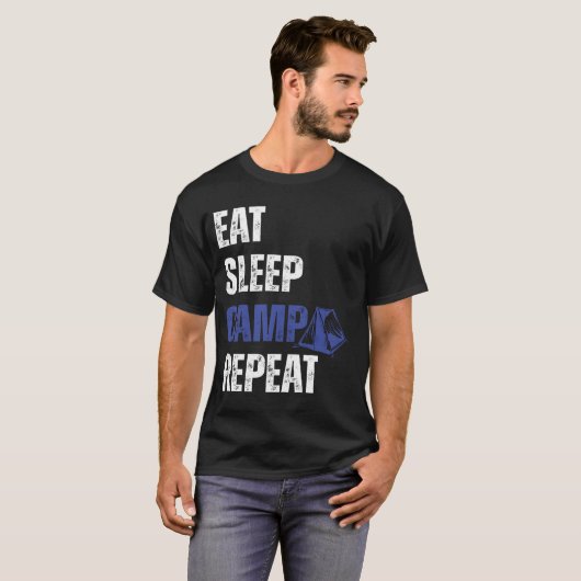 Grappig Eet Slaapkamp Herhaal minnaar camping quot T-shirt (Voorkant volledig)