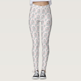 Grappig egel Afbeelding, en positief tekstpatroon Leggings