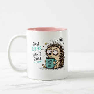 Grappig Egel Koffie Liefhebber Design Tweekleurige Koffiemok