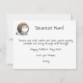 Grappig egel Pun Moederdag Gift (Achterkant)