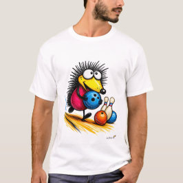 Grappig Egeltje Bowling Cartoon T-Shirt