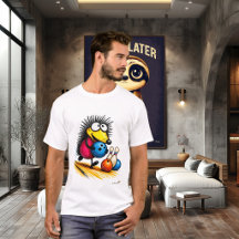 Grappig Egeltje Bowling Cartoon T-Shirt
