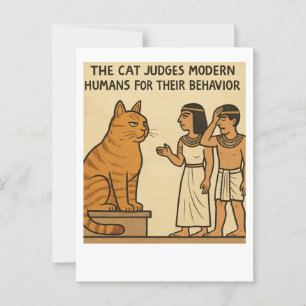 Grappig Egyptisch Kattenrechter Briefkaart