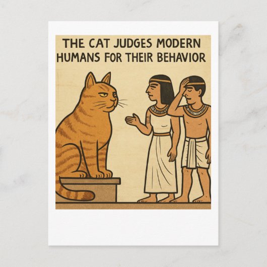 Grappig Egyptisch Kattenrechter Briefkaart (Voorkant)