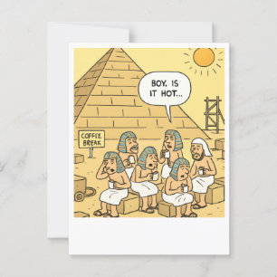 Grappig Egyptisch koffiepauze Briefkaart