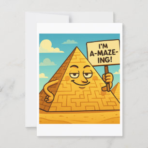 Grappig Egyptisch Piramide doolhof   A-DOOLHOF-Kaa Briefkaart