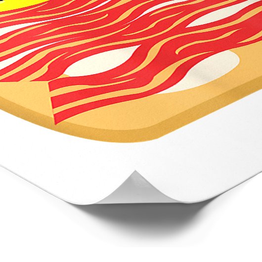 Grappig Ei In Een Bacon Toast Bed T-Shirt - Eten B Poster (Hoek)