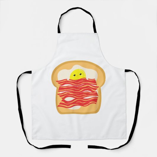 Grappig Ei In Een Bacon Toast Bed T-Shirt - Eten B Schort (Voorkant)
