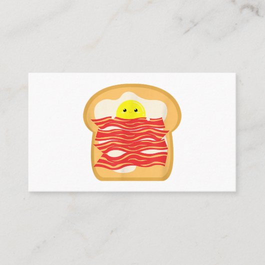 Grappig Ei In Een Bacon Toast Bed T-Shirt - Eten B Visitekaartje (Voorkant)