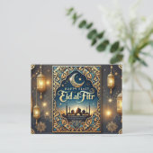 Grappig Eid Mubarak – Elegante islamitische groet Briefkaart (Staand voorkant)