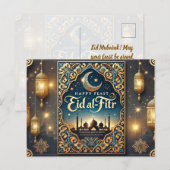 Grappig Eid Mubarak – Elegante islamitische groet Briefkaart (Voorkant / Achterkant)