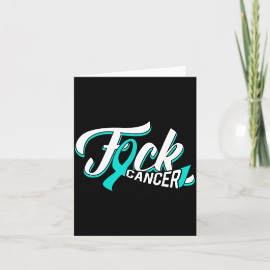 Grappig Eierstokkanker Teal Lint Cadeau Kanker Kaart (Voorkant)
