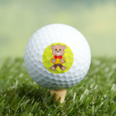 Grappig Eigenzinnig Schattige Bowtie Beer op Gele Golfballen (Insitu Shirt)