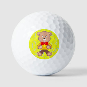 Grappig Eigenzinnig Schattige Bowtie Beer op Gele Golfballen