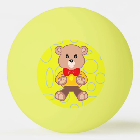 Grappig Eigenzinnig Schattige Bowtie Beer YellowPi Pingpongbal (Voorkant)