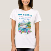 Grappig eiland cruiseschip bruiloft t-shirt (Voorkant)