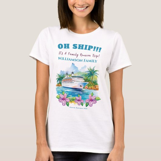 Grappig eiland cruiseschip familie reünie t-shirt (Voorkant)