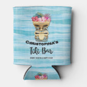 Grappig eiland Luau Tiki Monogram Blikjeskoeler (Voorkant)