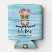 Grappig eiland Luau Tiki Monogram Blikjeskoeler (Achterkant)