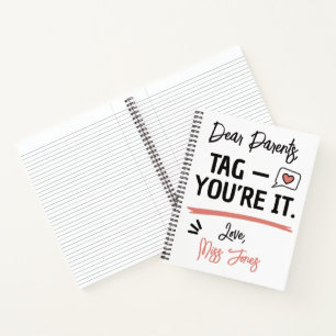 Grappig einde van het trimester Beste Ouders Tag J Notitieboek