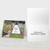 Grappig eindelijk bruiloft paar dank u kaart