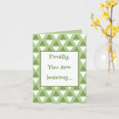 Grappig eindelijk ga je weg pastelgroen kaart (Gele Bloem)