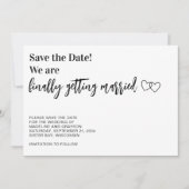 Grappig Eindelijk Getrouwd Save The Date (Voorkant)