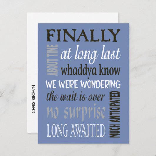 Grappig eindelijk getrouwd uitnodiging briefkaart (Voorkant / Achterkant)