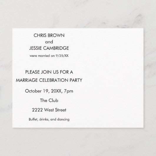 Grappig eindelijk getrouwd uitnodiging briefkaart (Achterkant)