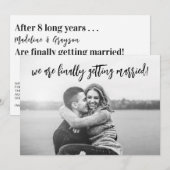 Grappig eindelijk trouwen bruiloft save the date (Voorkant / Achterkant)