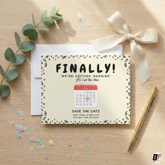 Grappig Eindelijk Trouwen Uitgestelde Bruiloft Save The Date