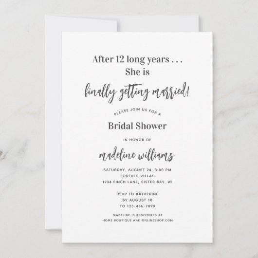 Grappig eindelijk trouwen Vrijgezellenfeest Kaart (Voorkant)