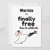 Grappig “Eindelijk Vrij” Scheiding Feest Design Br (Voorkant)