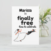Grappig “Eindelijk Vrij” Scheiding Feest Design Br (Staand voorkant)