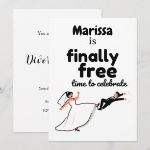 Grappig “Eindelijk Vrij” Scheiding Feest Design Br
