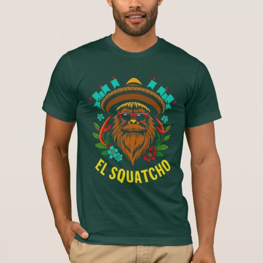 Grappig EL SQUATCHO Cinco de Mayo Bigfoot Party Ar T-shirt (Voorkant)