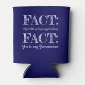 Grappig & Elegant Feit Groomsman Voorstel Navy Blu Blikjeskoeler (Voorkant)