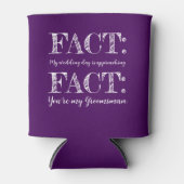 Grappig & Elegant Feit Groomsman Voorstel Paarse Blikjeskoeler (Voorkant)