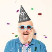 Grappig Elegant Grey Stripe Pattern Man 70 Verjaar Feesthoedjes