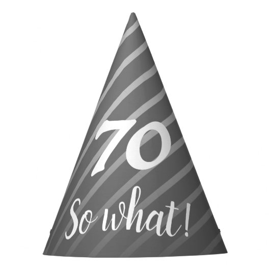 Grappig Elegant Grey Stripe Pattern Man 70 Verjaar Feesthoedjes (Voorkant)
