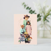 Grappig Elegant Red Fox familie Briefkaart (Staand voorkant)