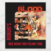 Grappig Elegant Tiger Blood Wijn Etiket (Enkel label)
