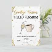 🎉 Grappig & Elegant Uitnodiging van het Pensioenf (Staand voorkant)